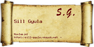 Sill Gyula névjegykártya