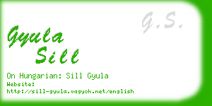 gyula sill business card